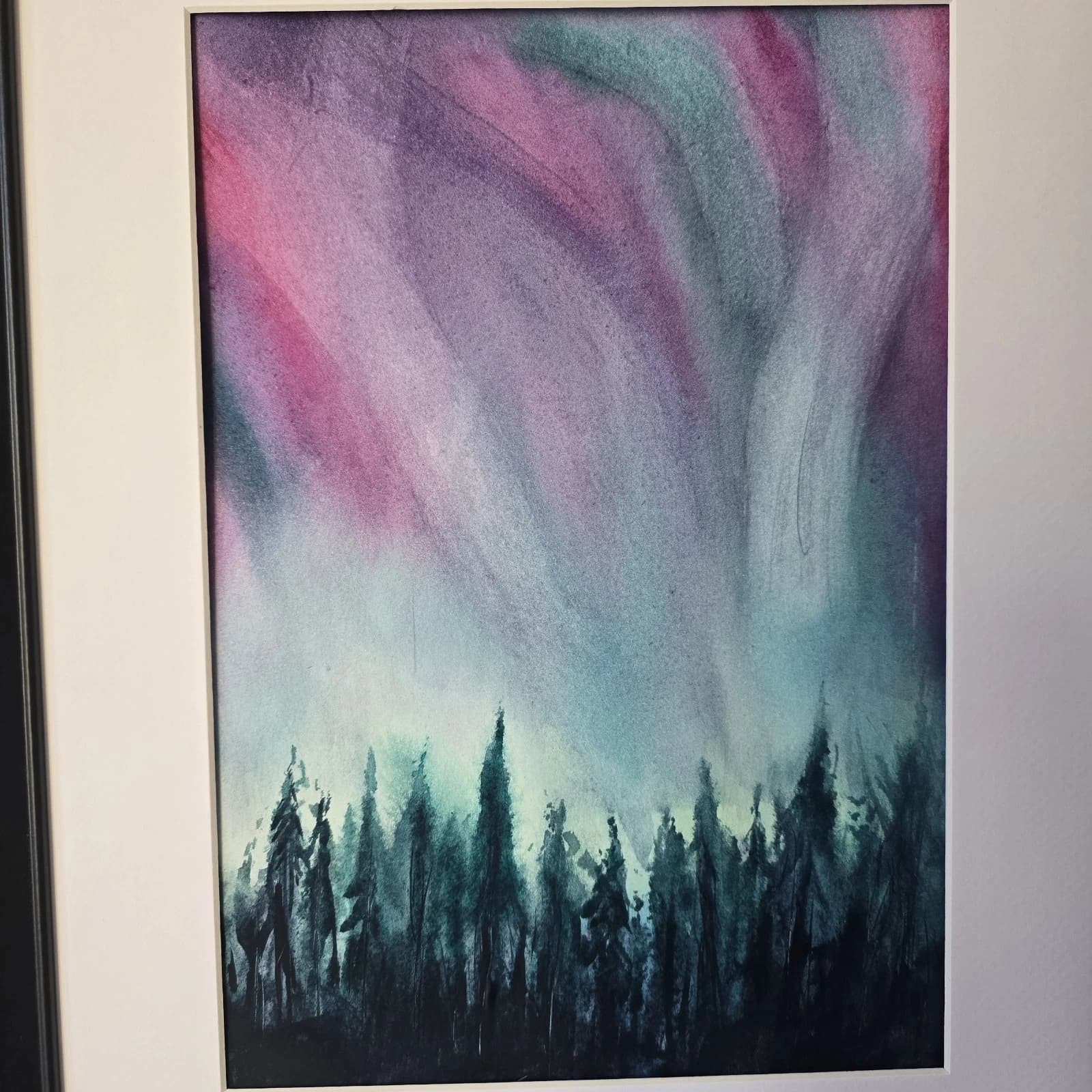Landscape Painting Northern Lights Contemporary Framed thumbnail 9