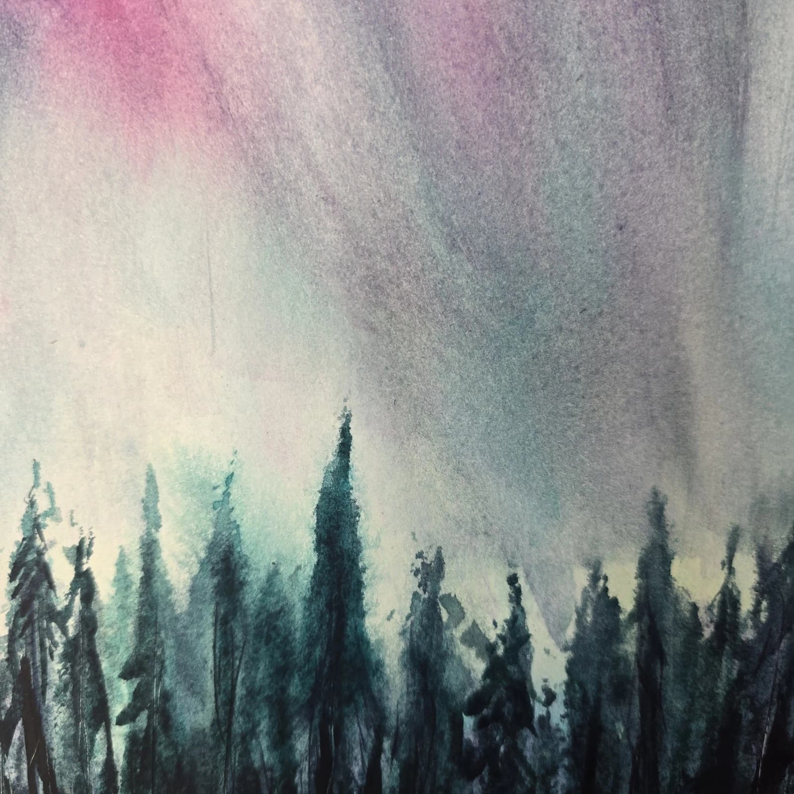 Landscape Painting Northern Lights Contemporary Framed thumbnail 10