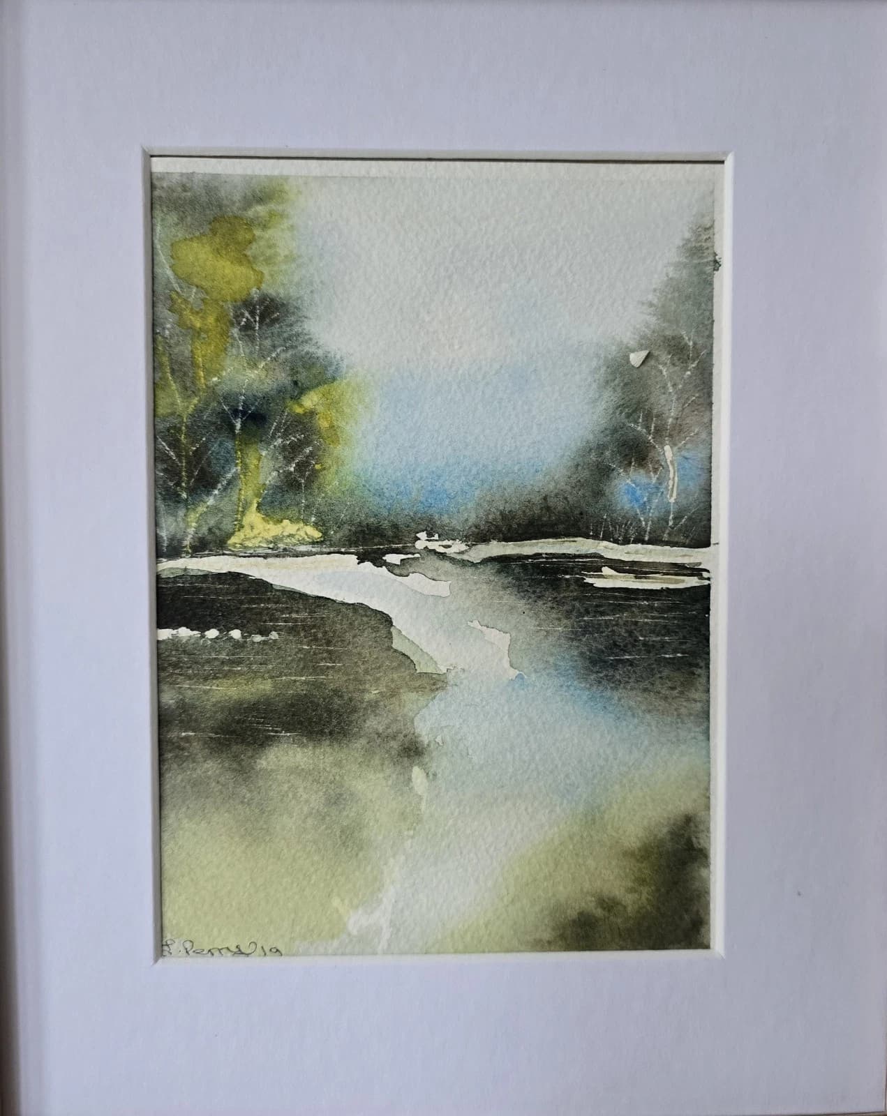 Landscape Watercolour Painting Contemporary Framed thumbnail 5