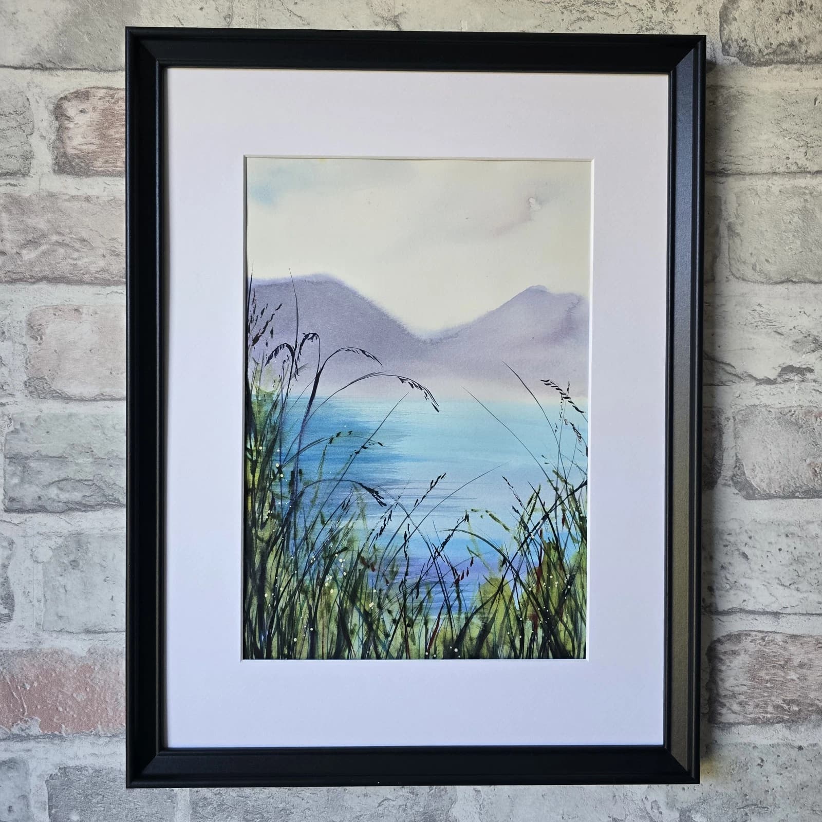 Landscape Watercolour Painting Lake District Contemporary Framed