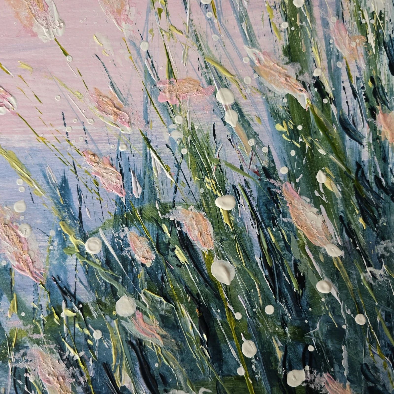 Large Acrylic Coastal Sunset Painting Framed Floral Gift thumbnail 23