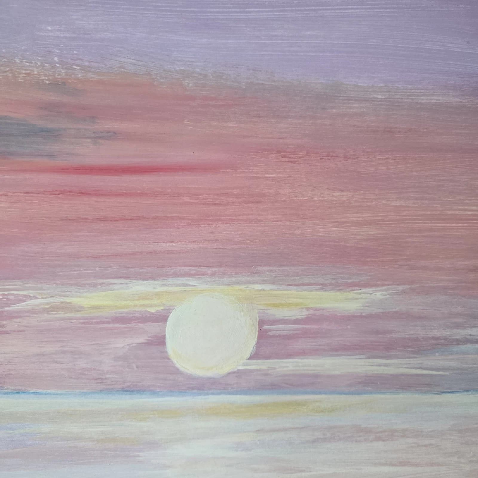 Large Acrylic Coastal Sunset Painting Framed Floral Gift thumbnail 9