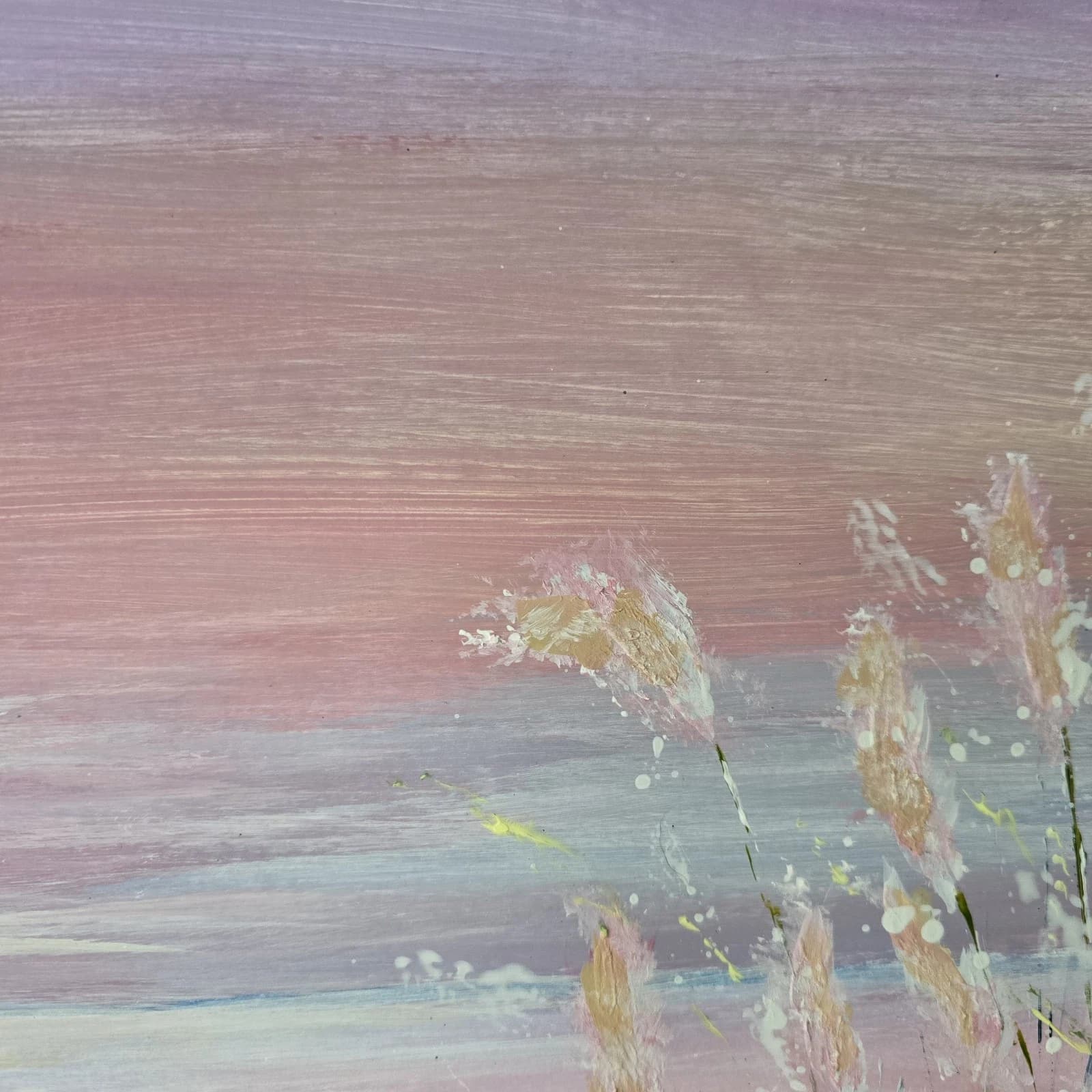Large Acrylic Coastal Sunset Painting Framed Floral Gift thumbnail 10