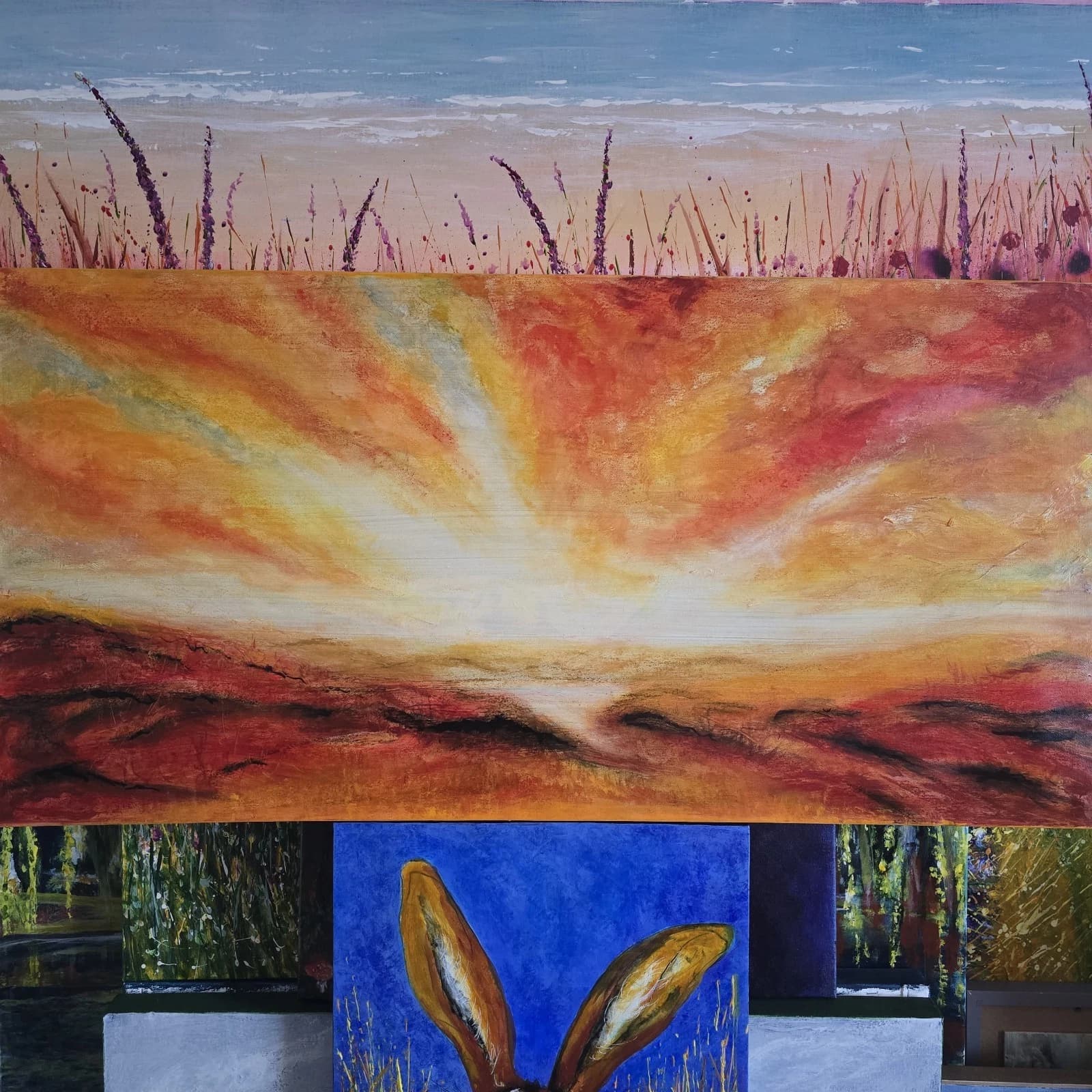 Large Lake District Sunset Painting thumbnail 11