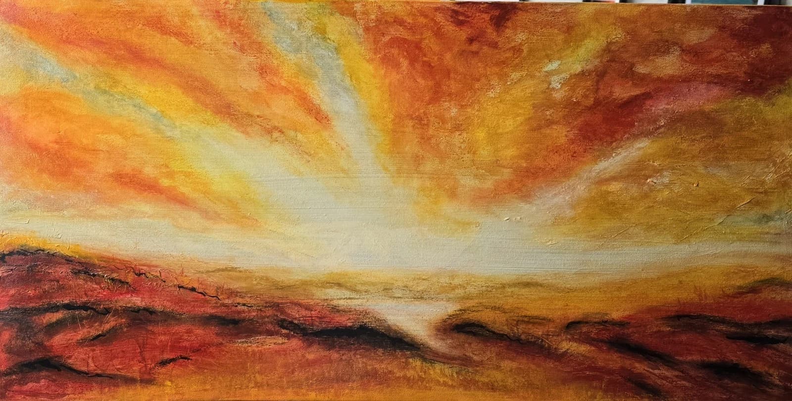 Large Lake District Sunset Painting thumbnail 9