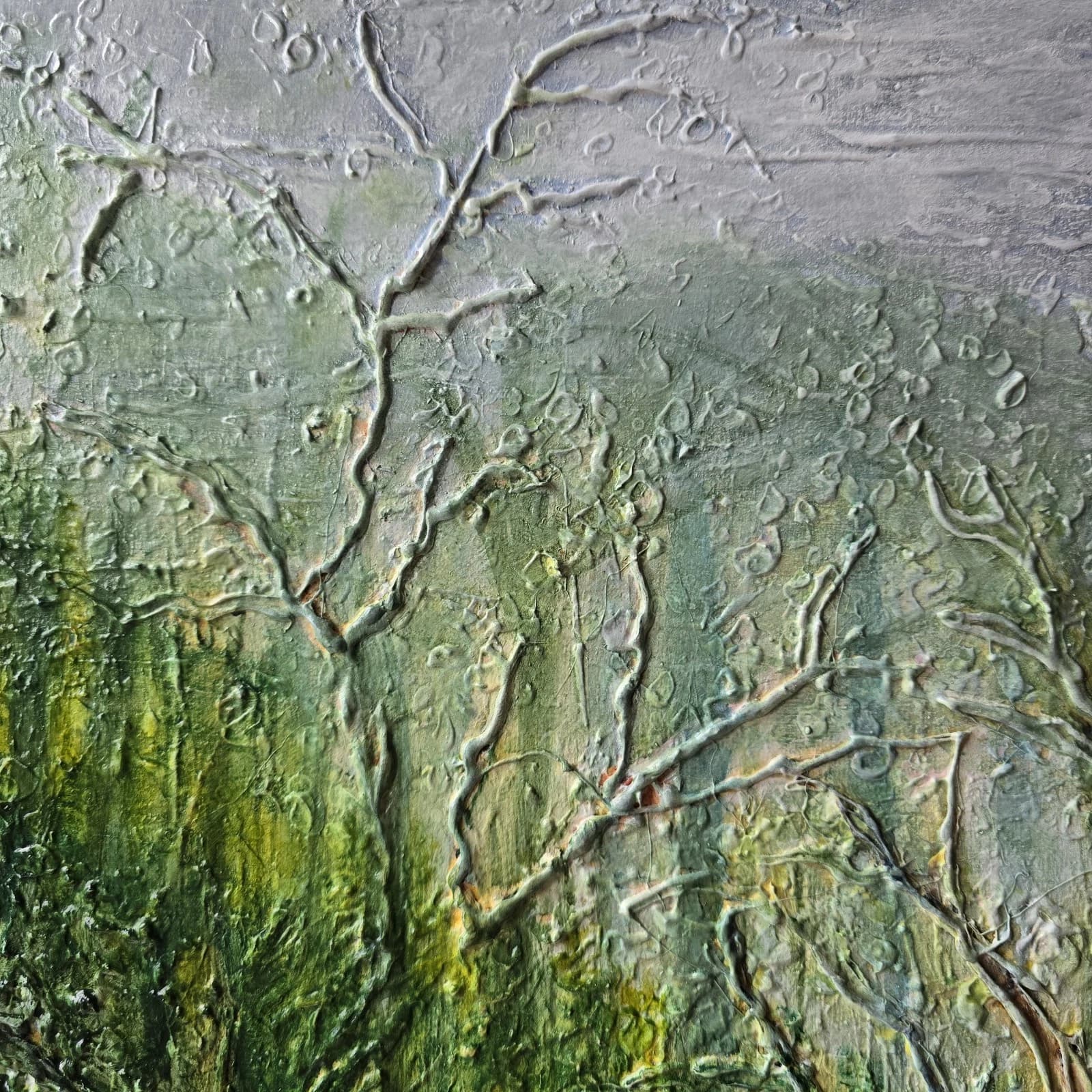 Large Woodland Deer Stag Canvas Painting Wildlife Textural thumbnail 13