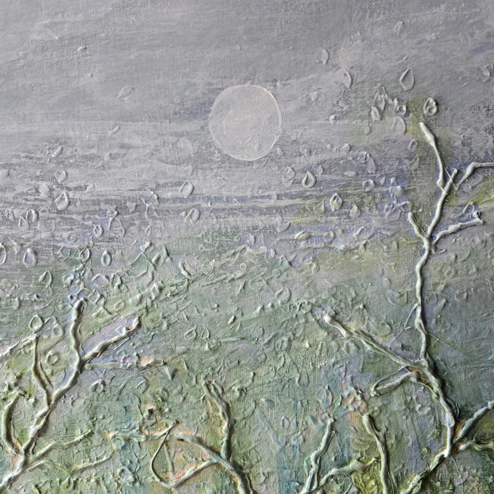 Large Woodland Deer Stag Canvas Painting Wildlife Textural thumbnail 4