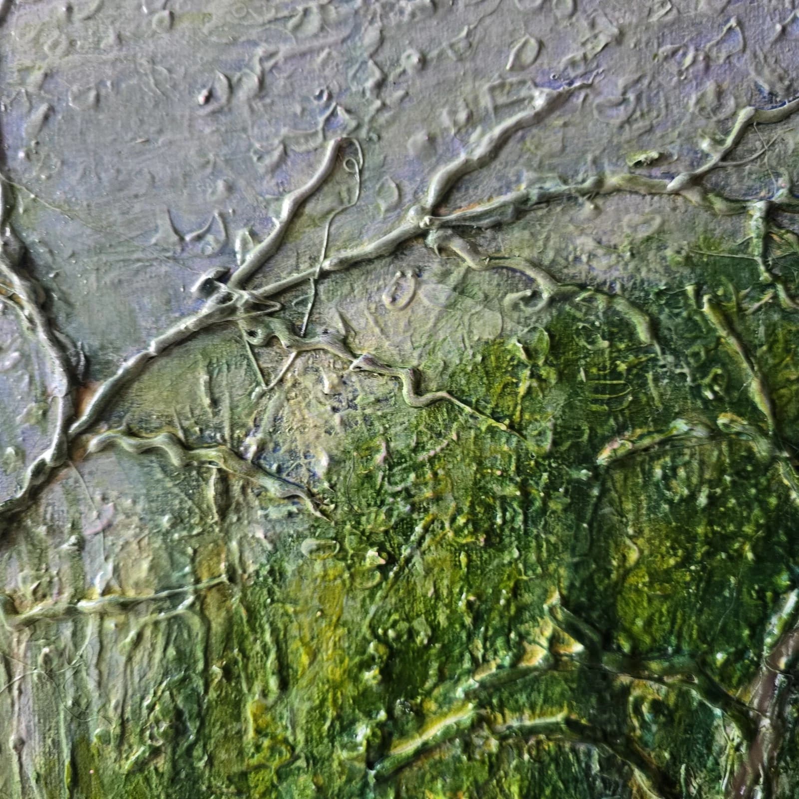 Large Woodland Deer Stag Canvas Painting Wildlife Textural thumbnail 7