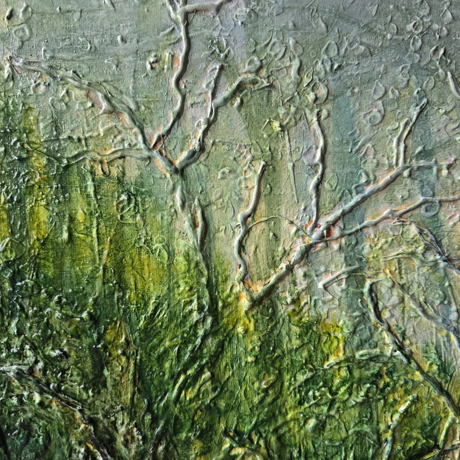 Large Woodland Deer Stag Canvas Painting Wildlife Textural thumbnail 8