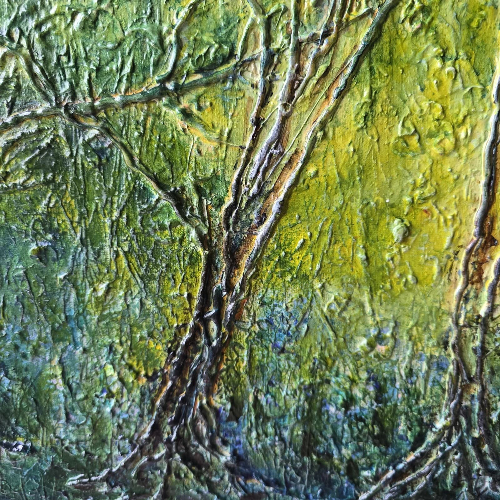 Large Woodland Deer Stag Canvas Painting Wildlife Textural thumbnail 9