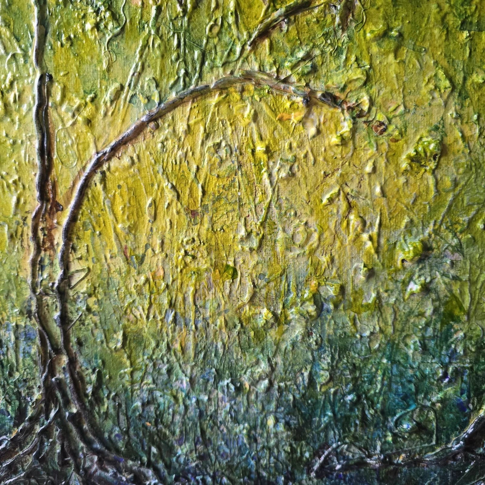Large Woodland Deer Stag Canvas Painting Wildlife Textural thumbnail 10