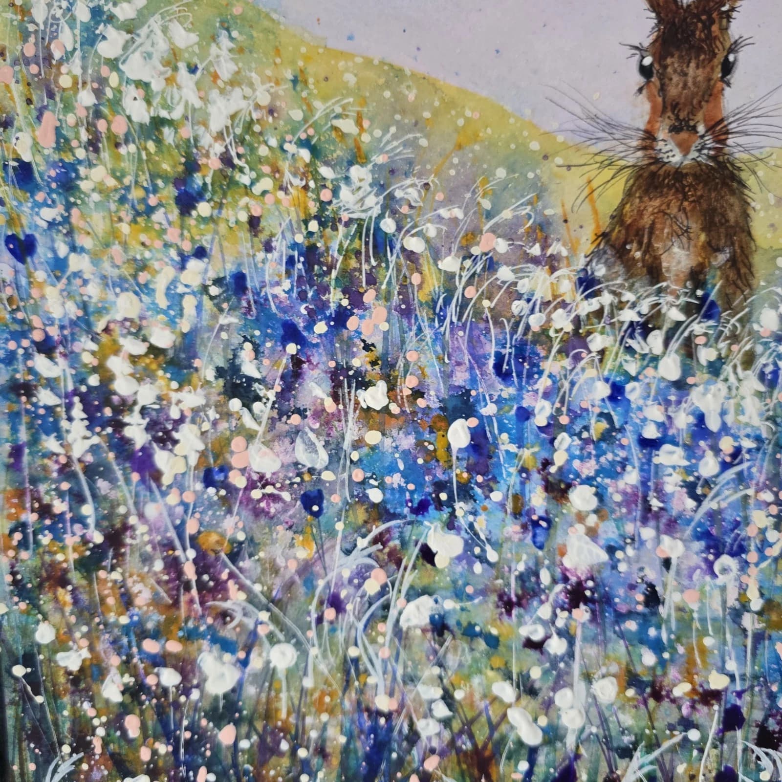 listingOriginal Painting Hares Floral Landscape Contemporary Framed thumbnail 11
