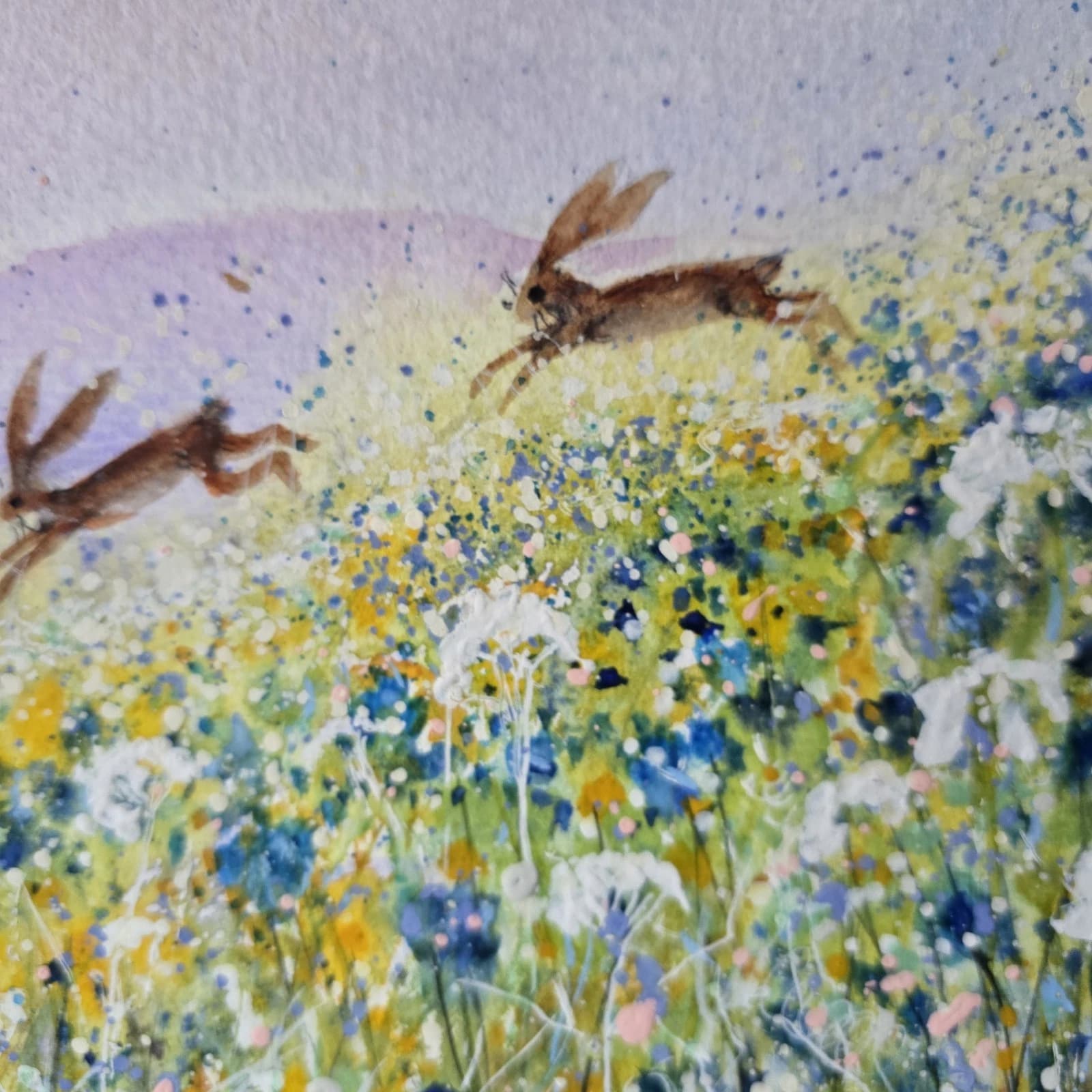 listingOriginal Painting Hares Landscape Framed thumbnail 11