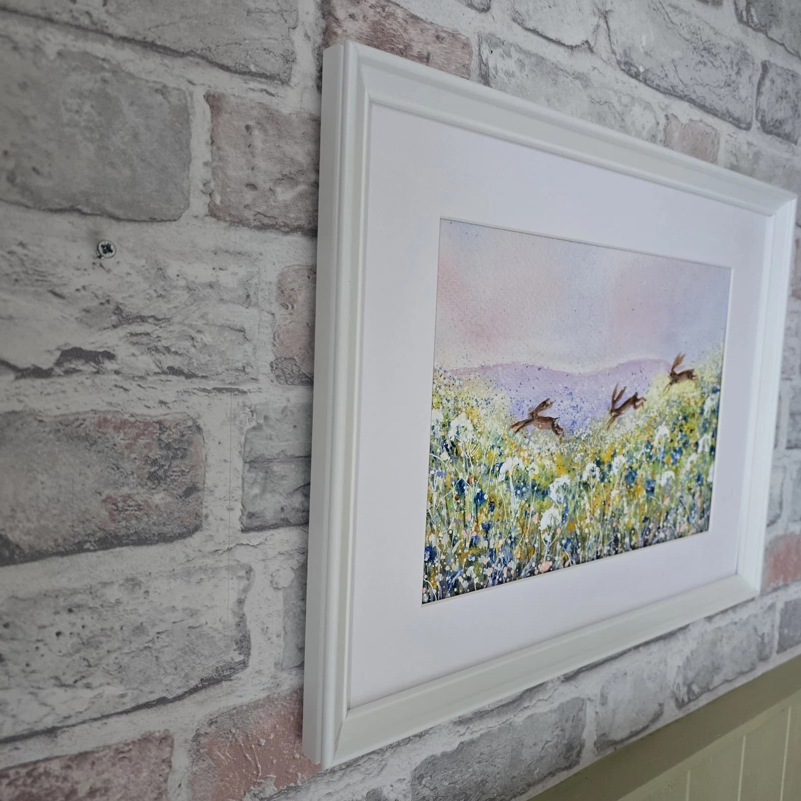 listingOriginal Painting Hares Landscape Framed thumbnail 7