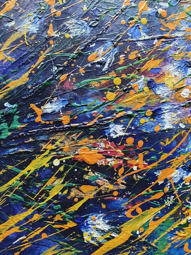 Mountains Landscape Floral Large Acrylic Contemporary Painting Gift thumbnail 4