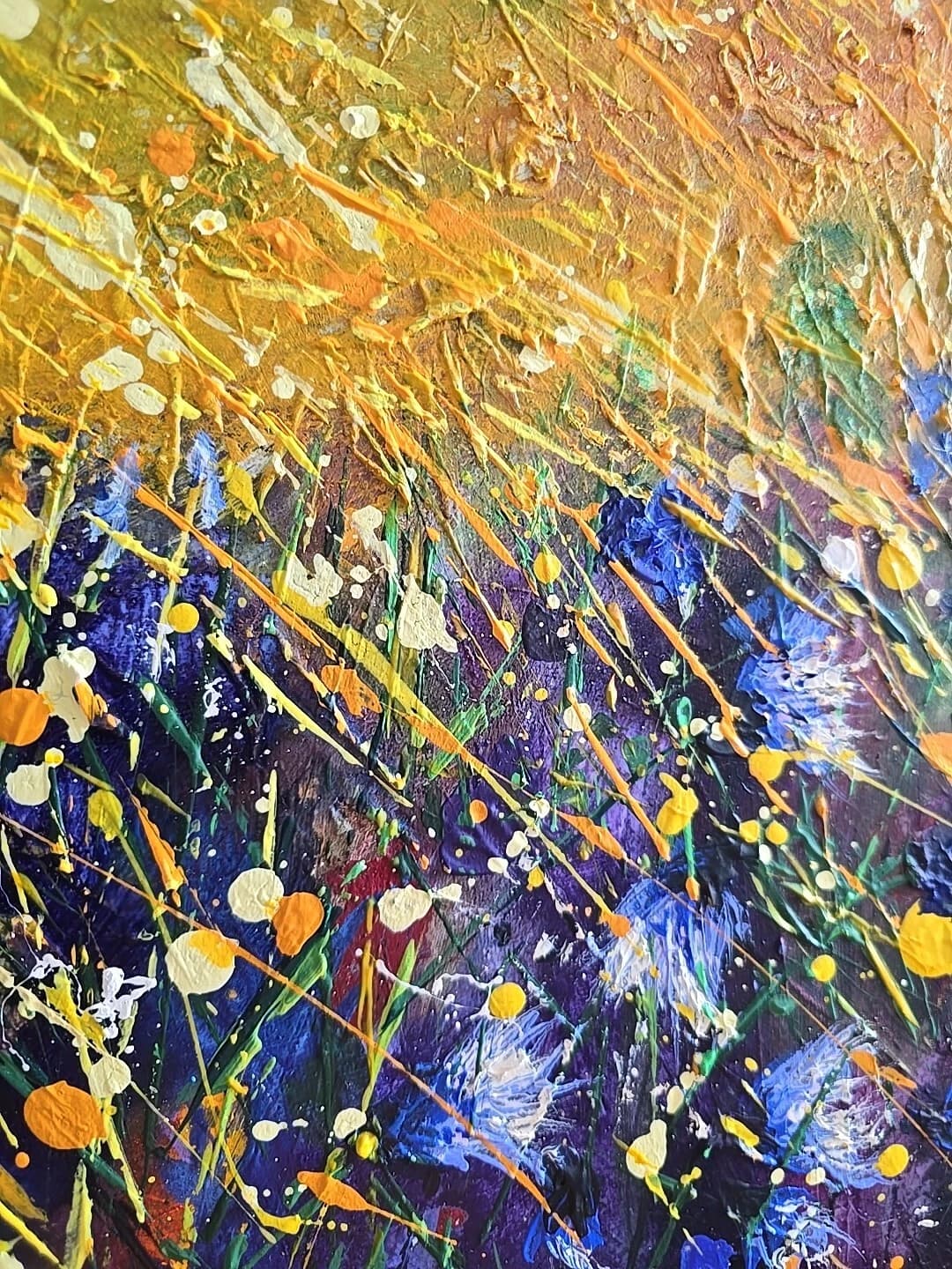 Mountains Landscape Floral Large Acrylic Contemporary Painting Gift thumbnail 7