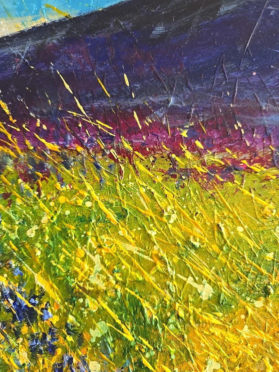 Mountains Landscape Floral Large Acrylic Contemporary Painting Gift thumbnail 8