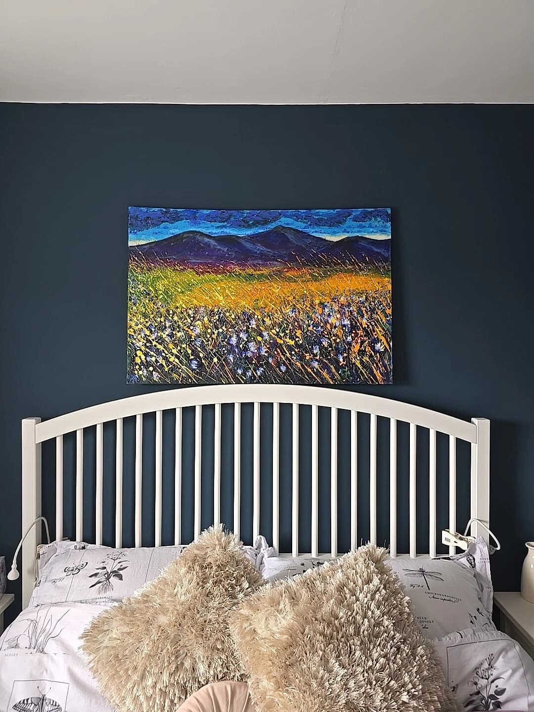 Mountains Landscape Floral Large Acrylic Contemporary Painting Gift thumbnail 10