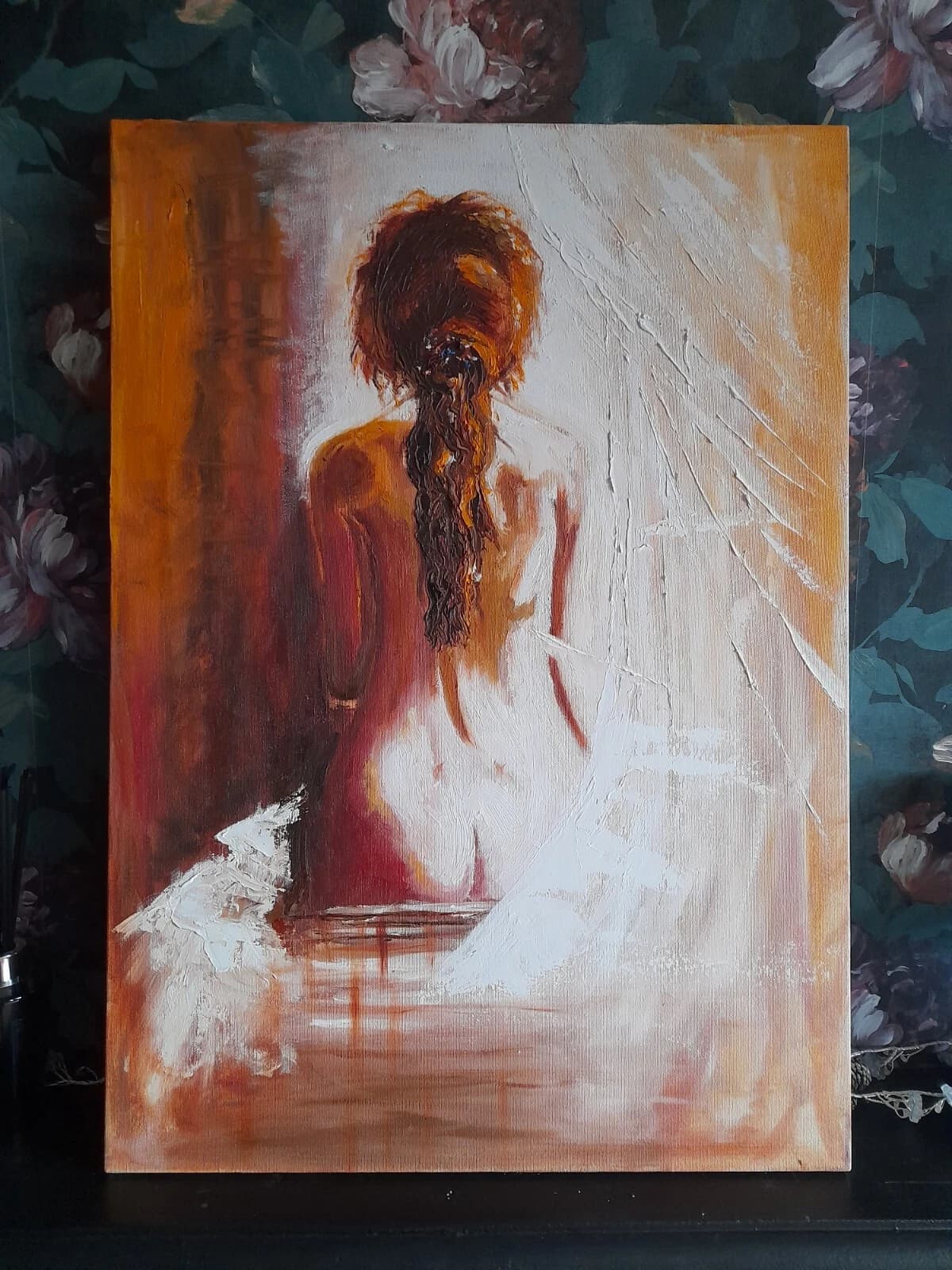 Nude Figure Woman Oil Painting Spa Bath Bathing thumbnail 2