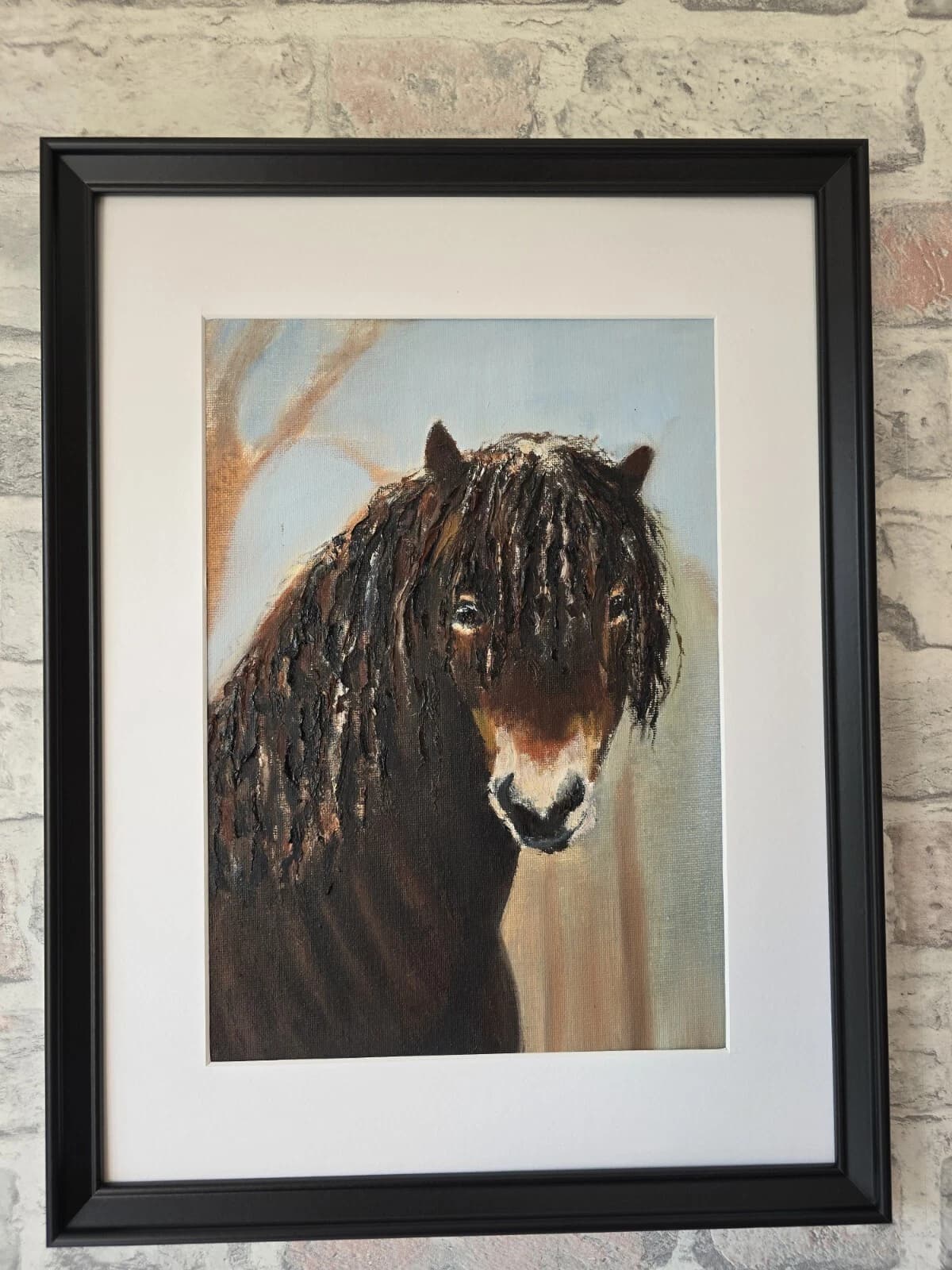 Oil Painting Exmoor Pony Portrait Head Native thumbnail 7