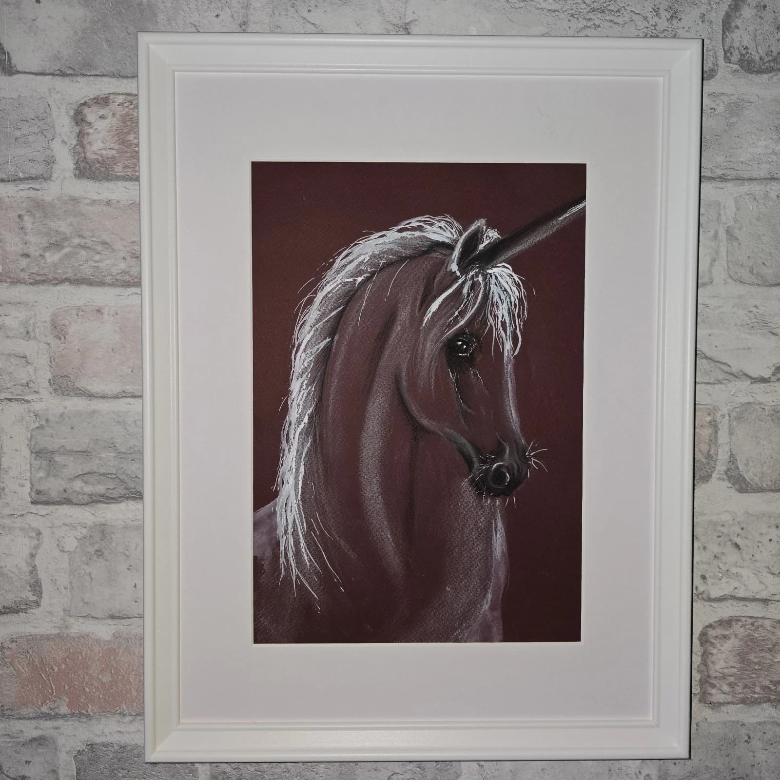 Pastel Painting Unicorn Framed thumbnail 4