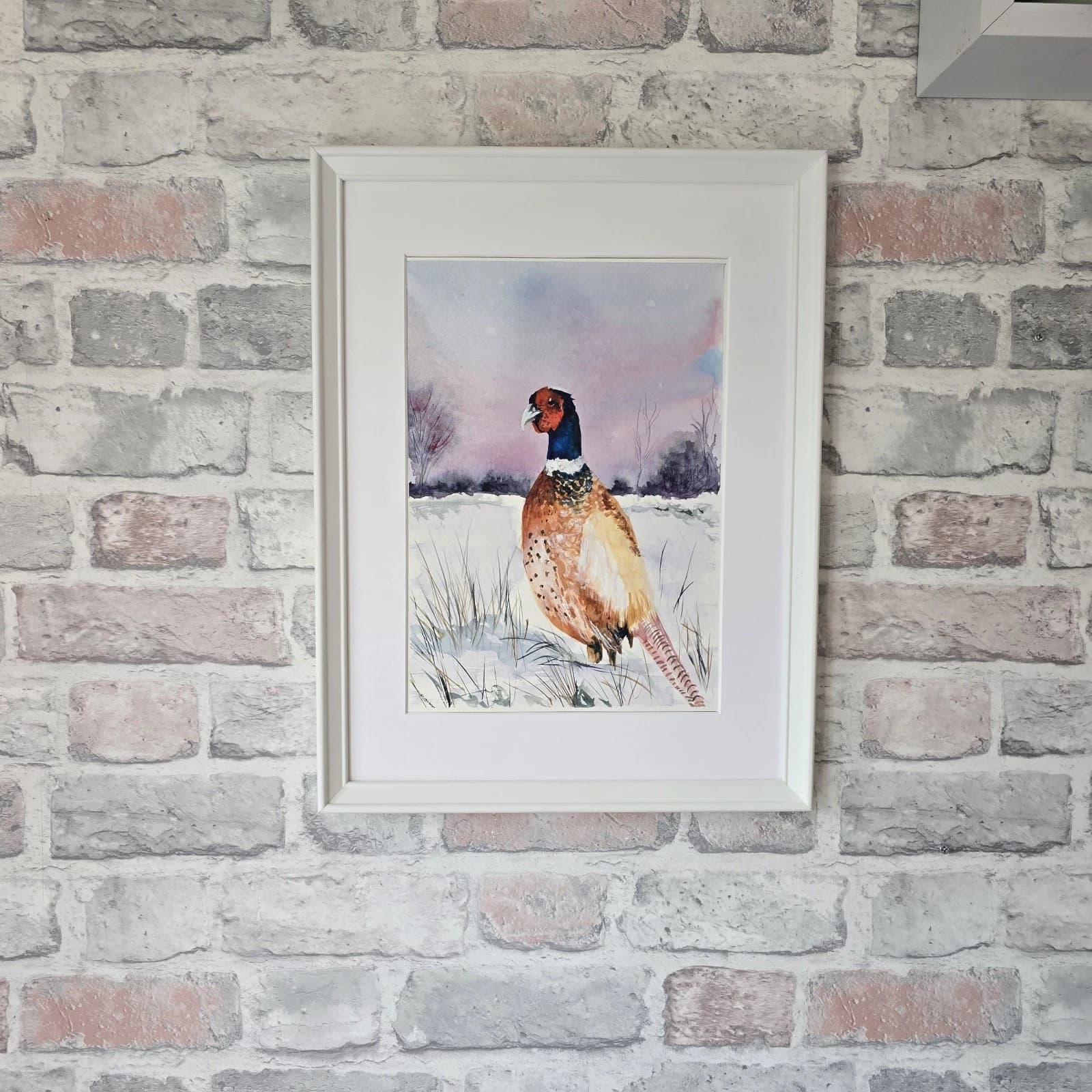 Pheasant Game Bird Watercolour Painting Gift Framed thumbnail 11