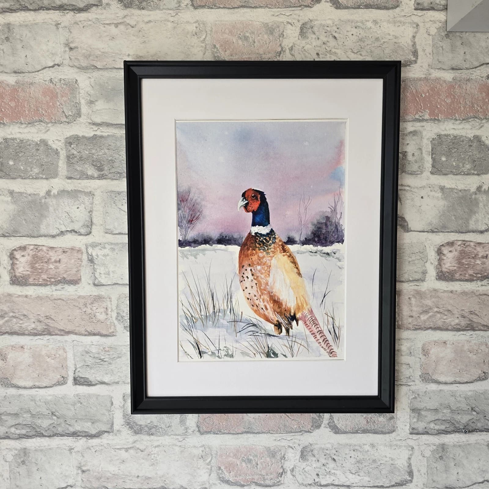 Pheasant Game Bird Watercolour Painting Gift Framed thumbnail 4