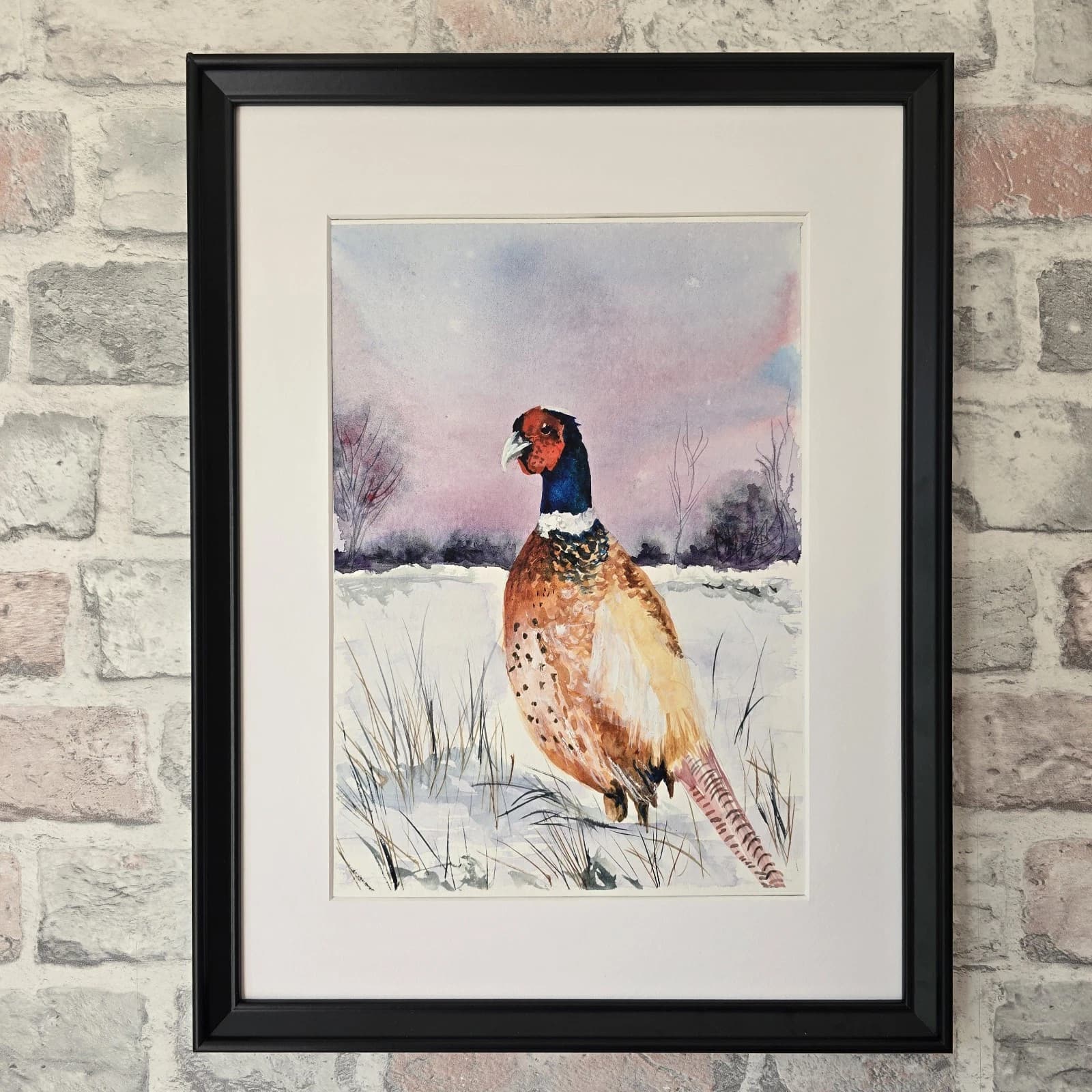 Pheasant Game Bird Watercolour Painting Gift Framed thumbnail 8