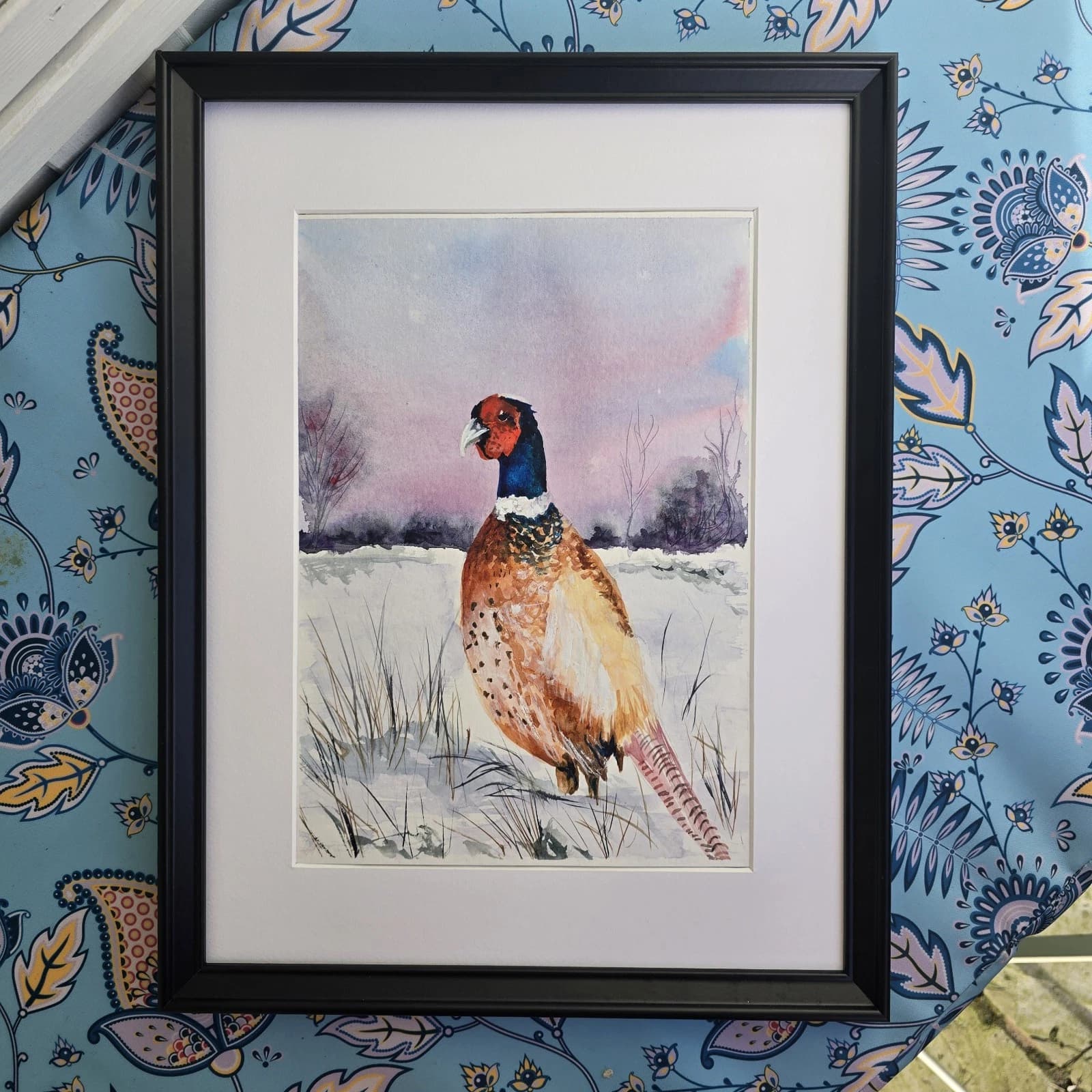 Pheasant Game Bird Watercolour Painting Gift Framed thumbnail 9