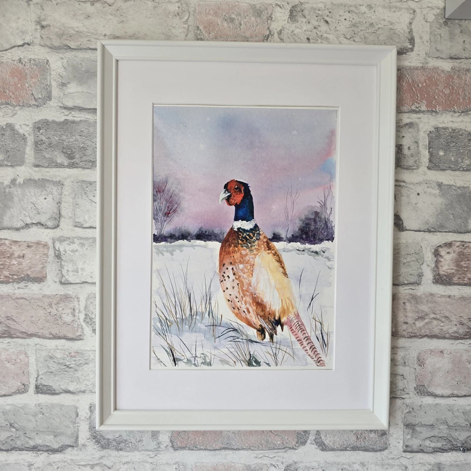 Pheasant Game Bird Watercolour Painting Gift Framed thumbnail 10