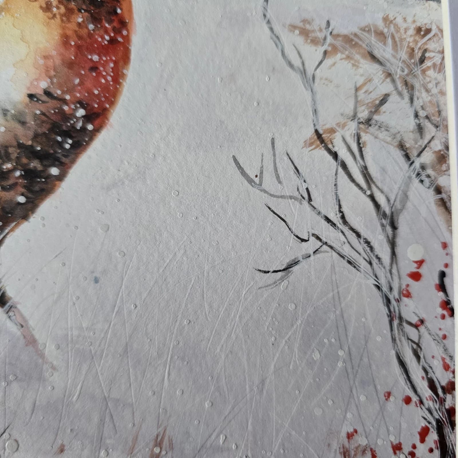 Pheasant Game Bird Watercolour Snow Winter Painting Gift Framed thumbnail 15