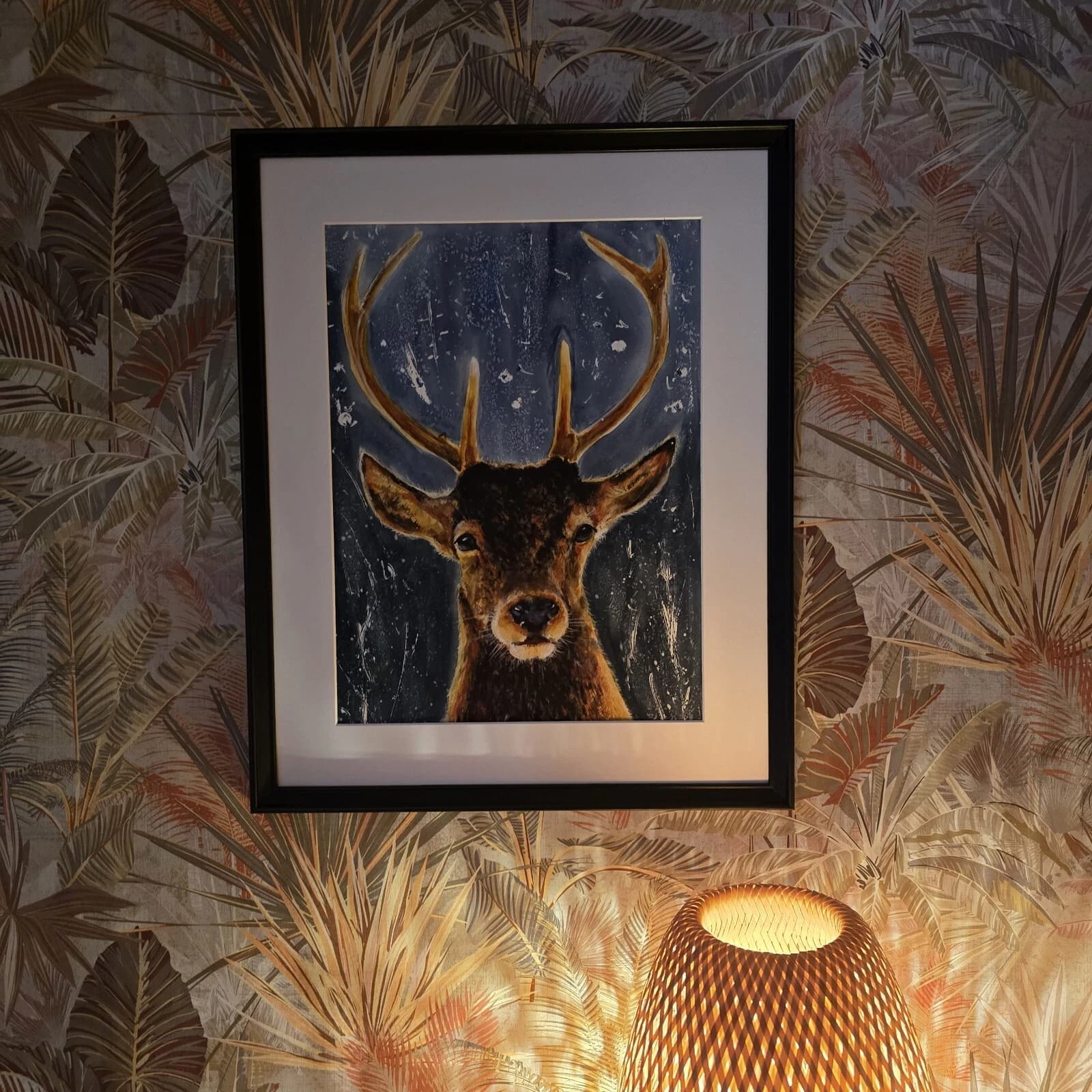 Red Deer Stag Portrait Head Watercolour Painting Wildlife thumbnail 13