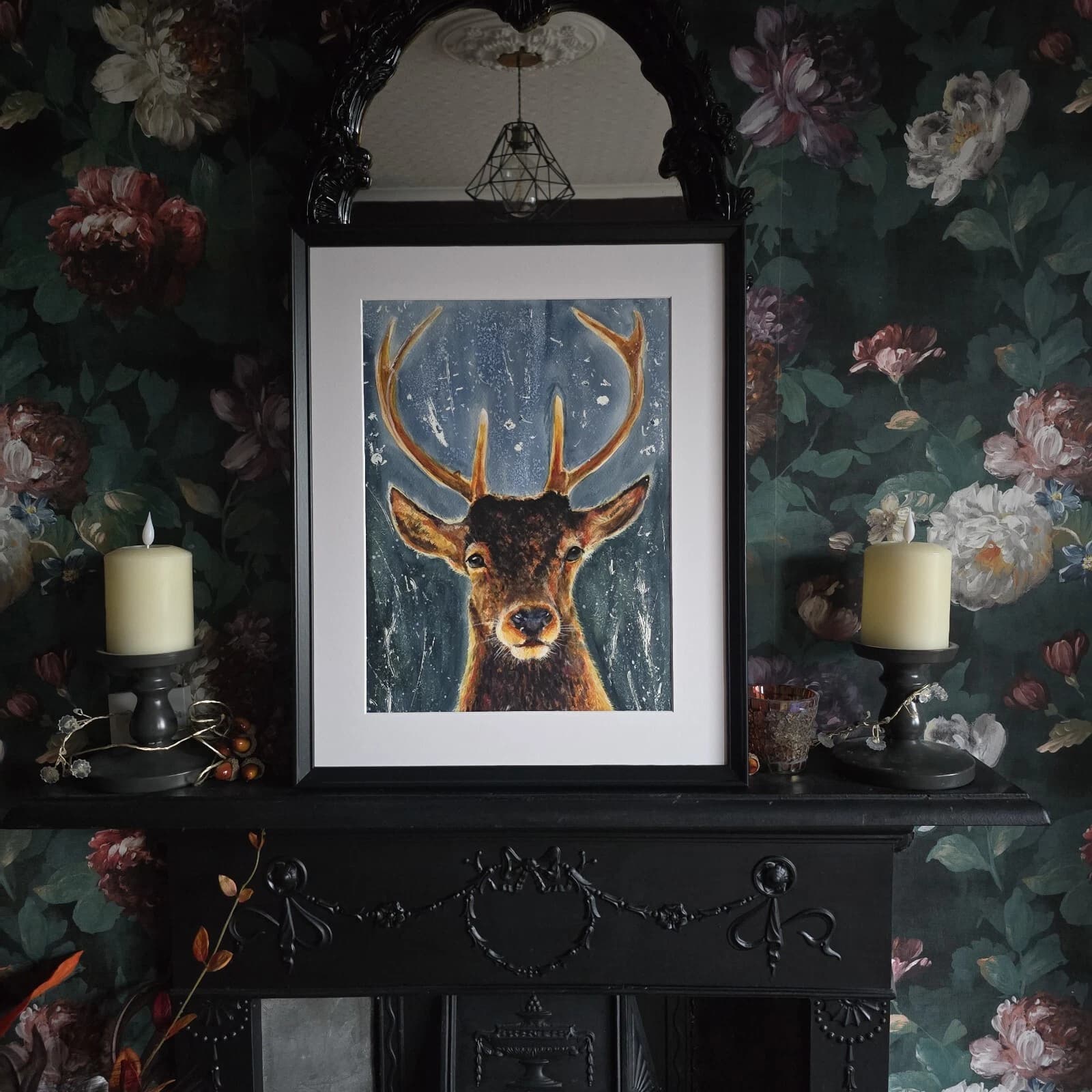 Red Deer Stag Portrait Head Watercolour Painting Wildlife thumbnail 9