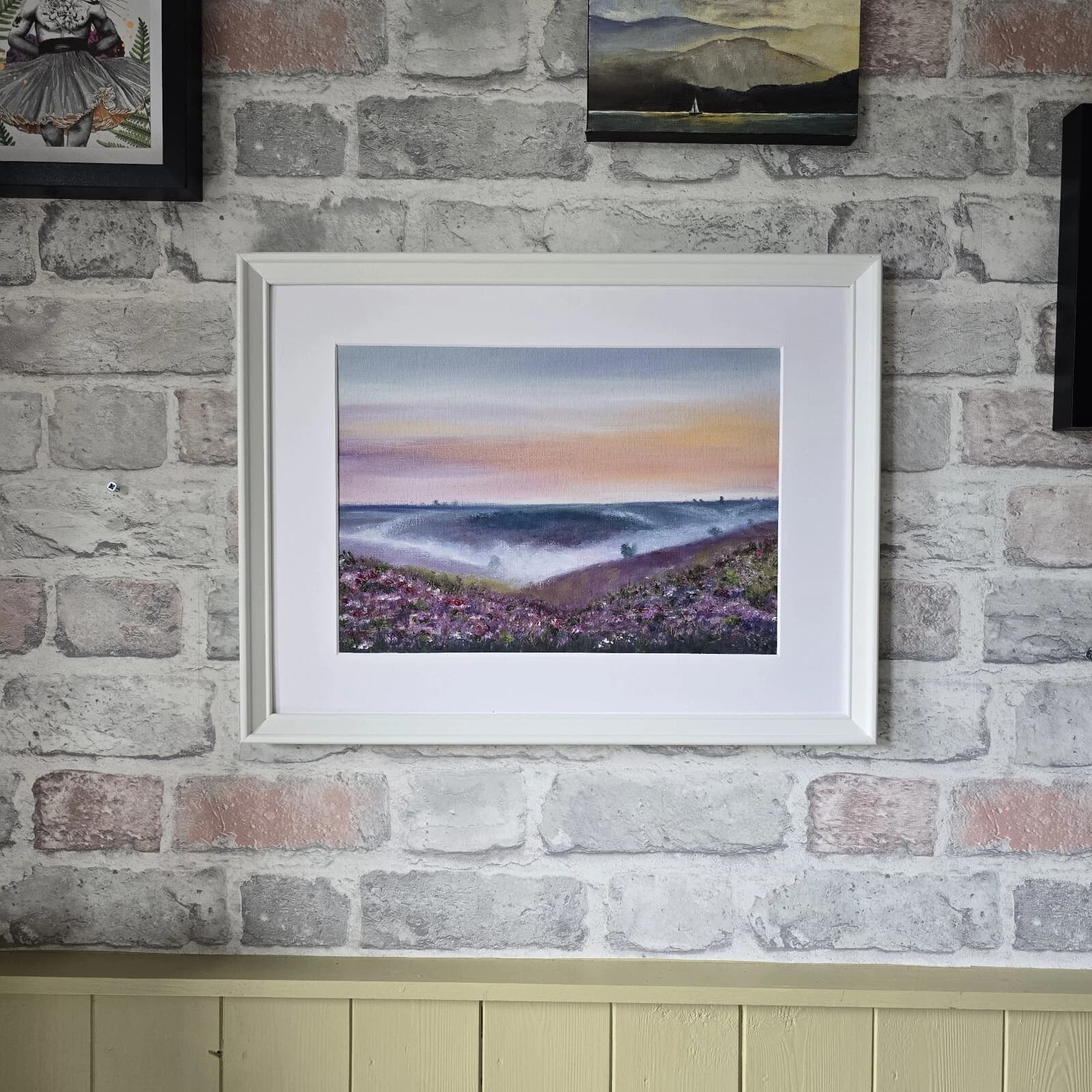 Scottish Highlands Moors Heather Landscape Oil Painting Framed thumbnail 4