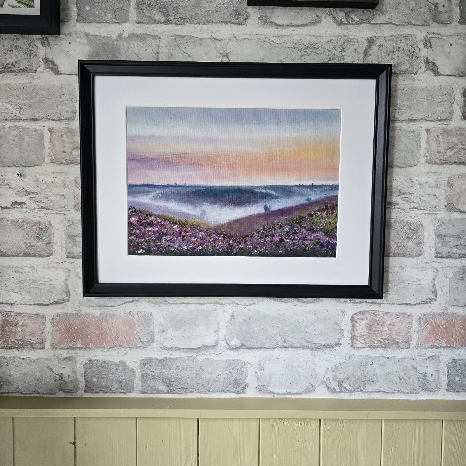Scottish Highlands Moors Heather Landscape Oil Painting Framed thumbnail 5