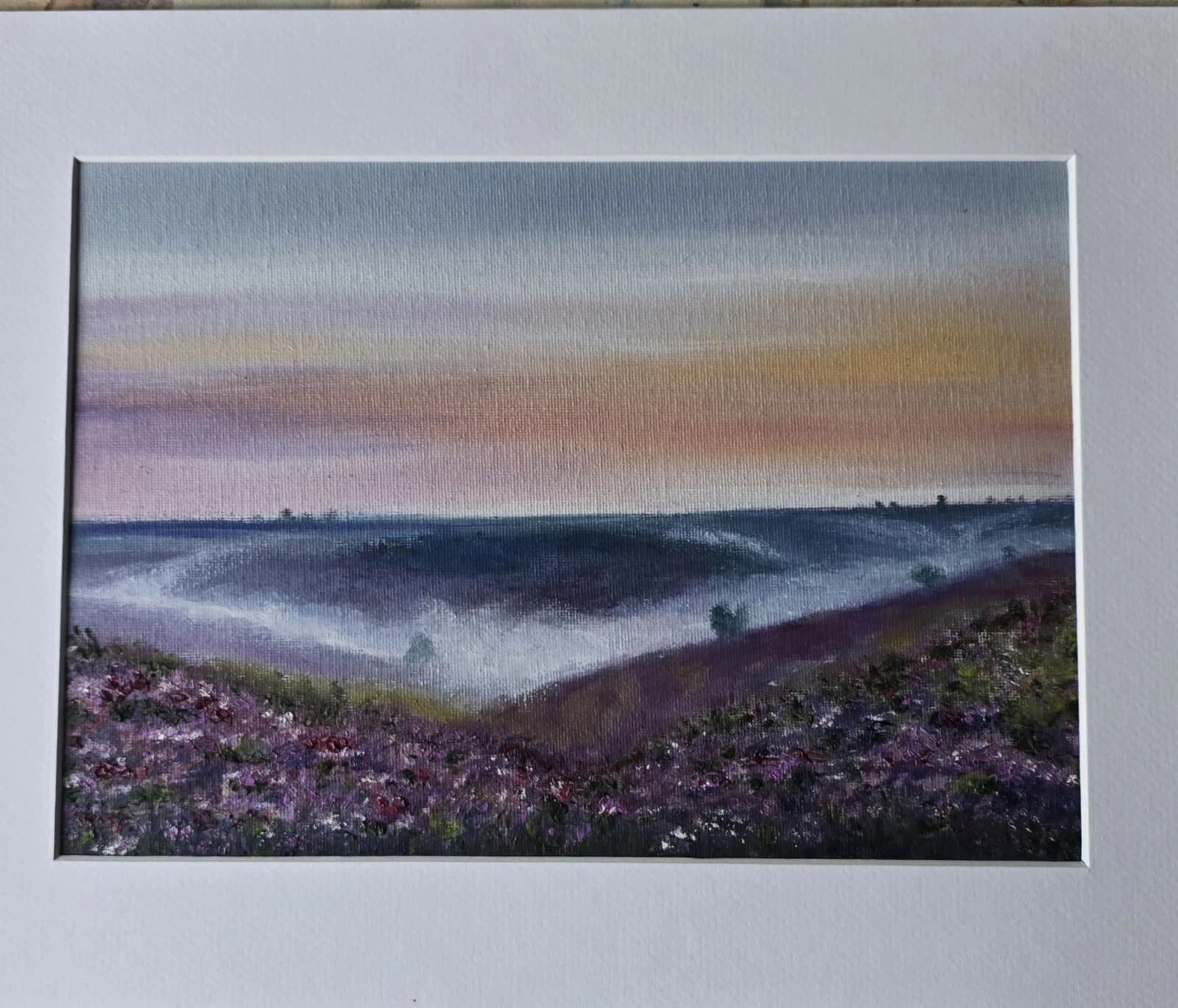 Scottish Highlands Moors Heather Landscape Oil Painting Framed thumbnail 7