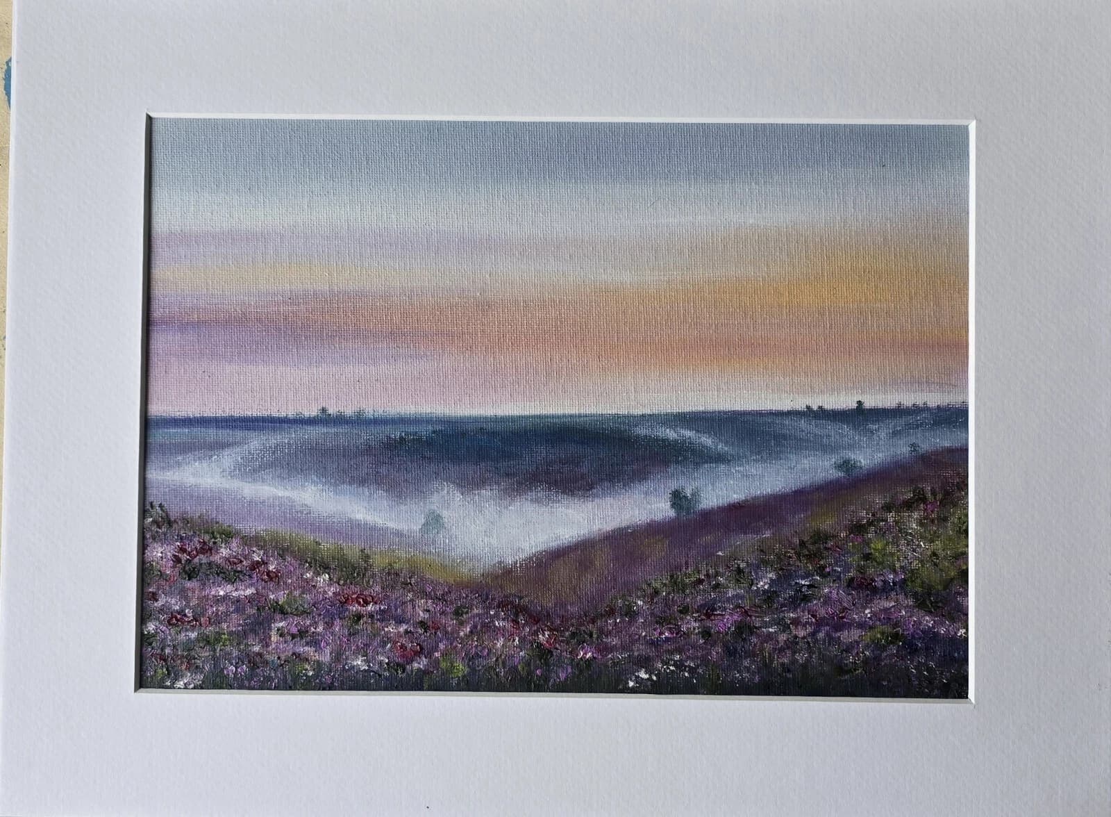 Scottish Highlands Moors Heather Landscape Oil Painting Framed thumbnail 8