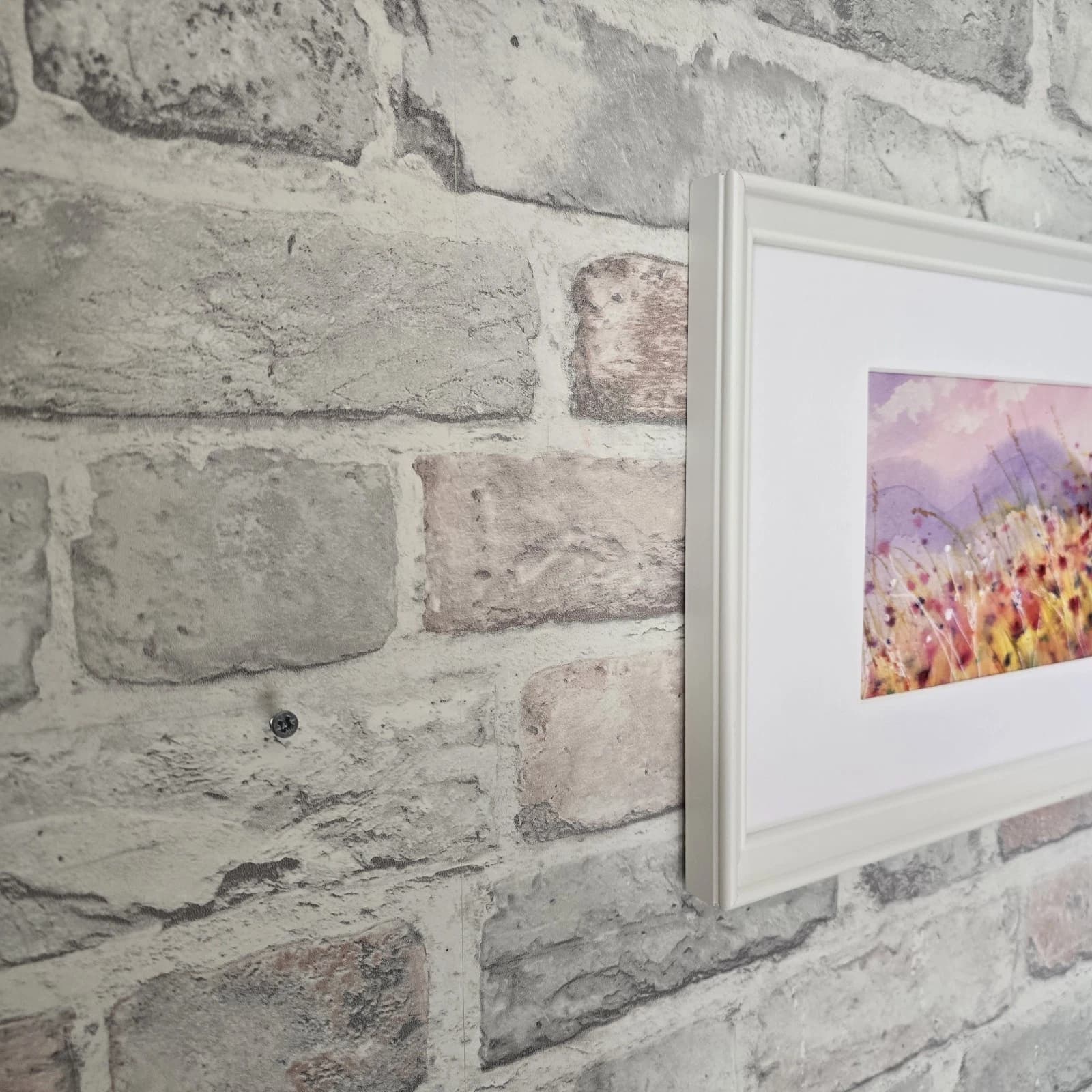 Small Landscape Hills Wildflowers Sunny Watercolour Painting Framed thumbnail 10