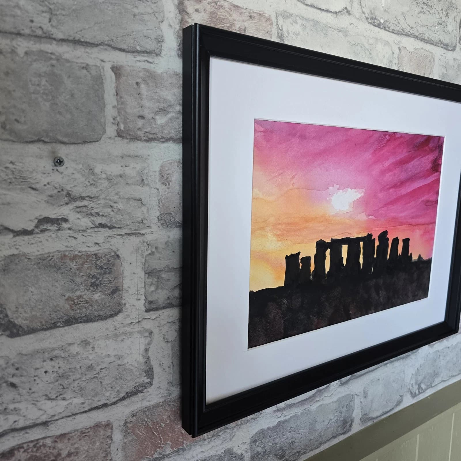 Stonehenge Sunrise Summer Solstice Watercolour Painting thumbnail 4