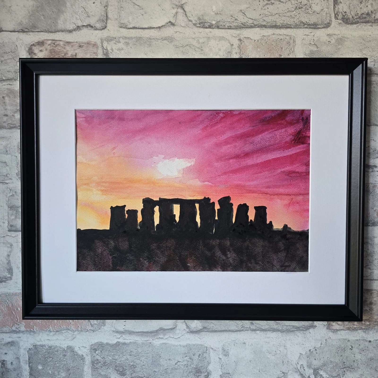 Stonehenge Sunrise Summer Solstice Watercolour Painting thumbnail 5