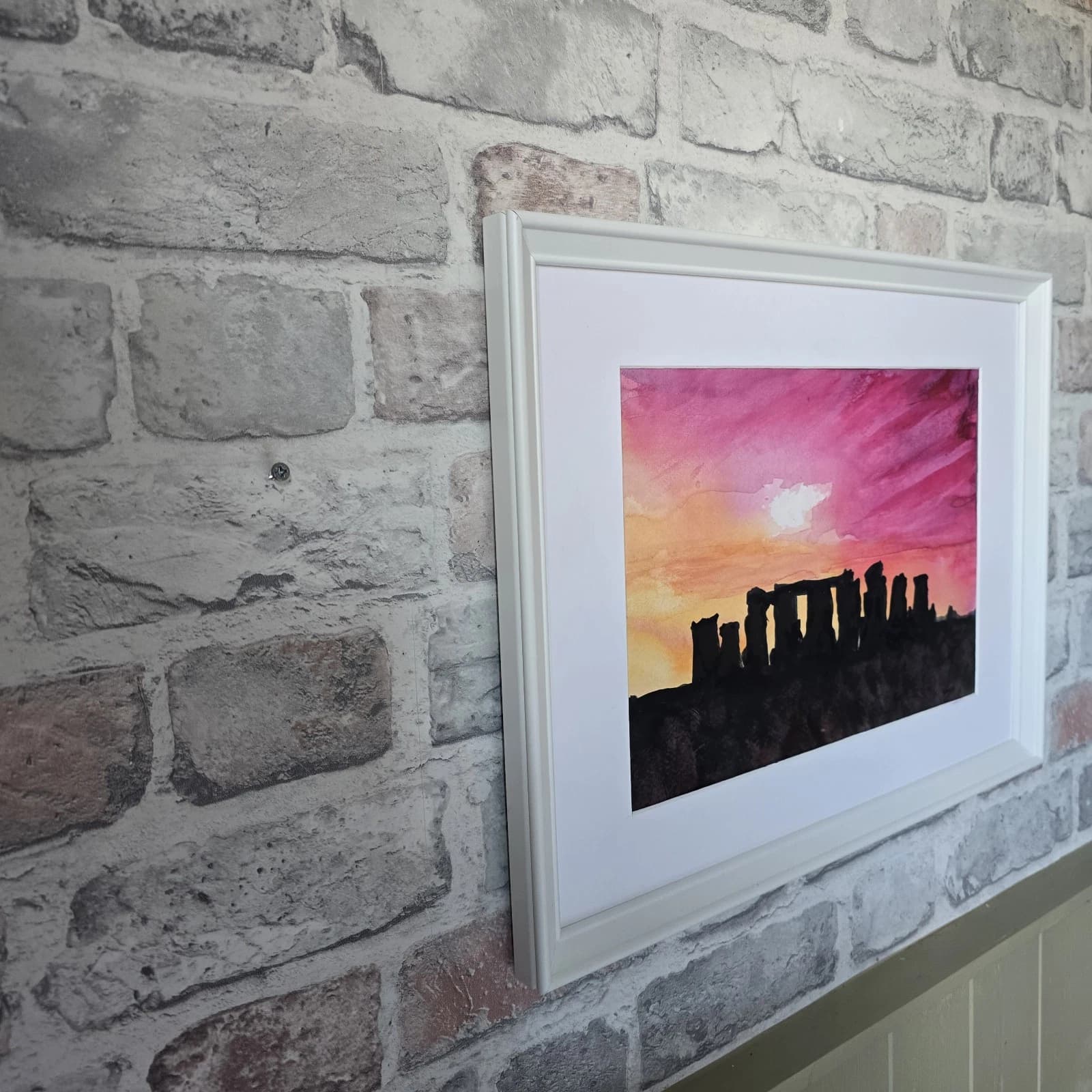 Stonehenge Sunrise Summer Solstice Watercolour Painting thumbnail 9