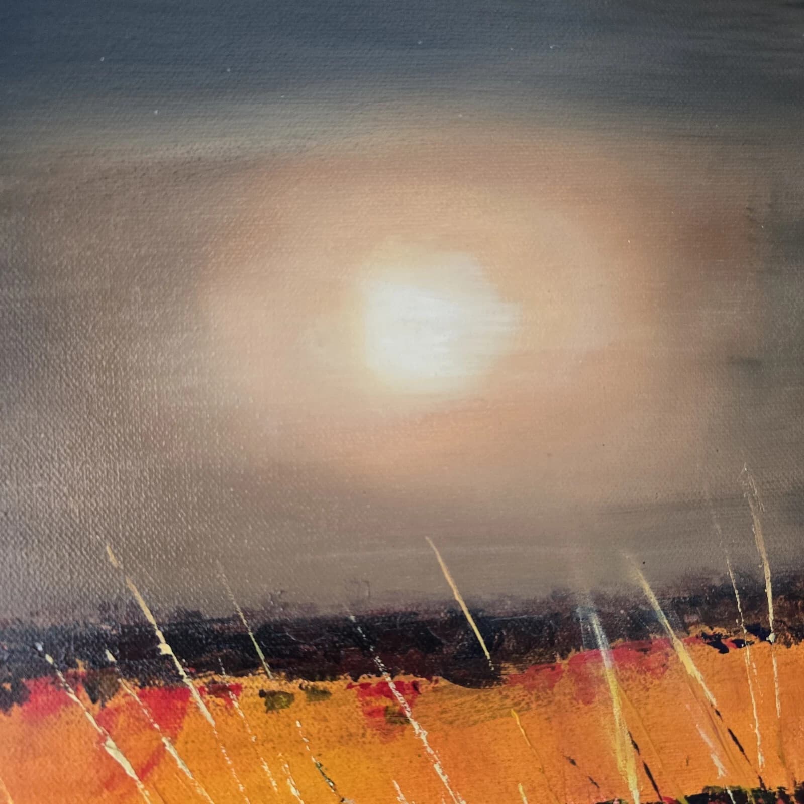 Sunset, Floral, Tree, Landscape, Contemporary Painting thumbnail 12