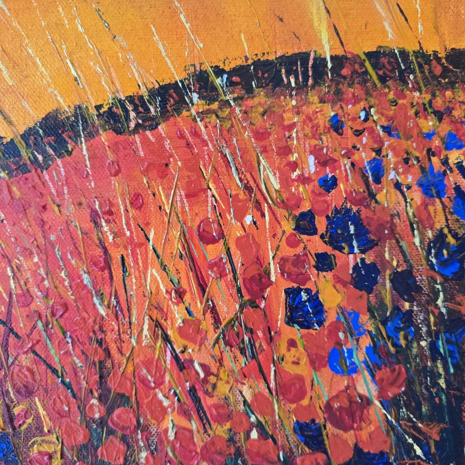 Sunset, Floral, Tree, Landscape, Contemporary Painting thumbnail 13