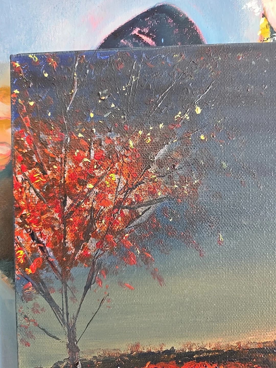 Sunset, Floral, Tree, Landscape, Contemporary Painting thumbnail 5
