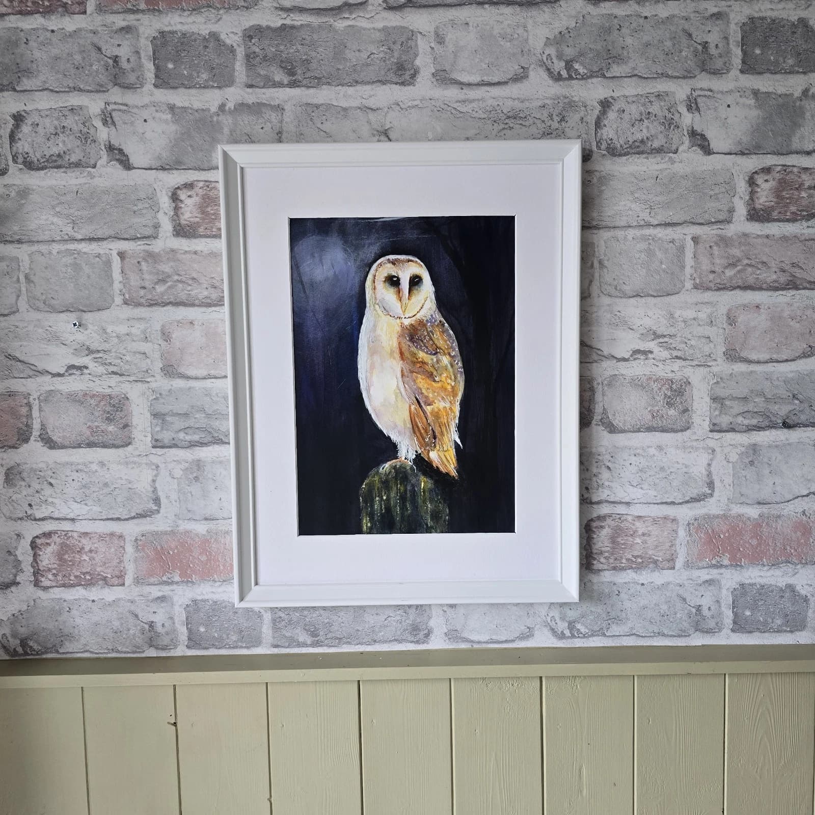 Watercolour Painting Barn Owl Bird Wildlife Art thumbnail 12