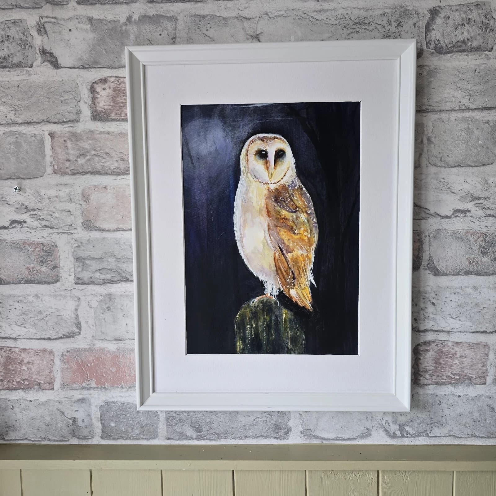 Watercolour Painting Barn Owl Bird Wildlife Art thumbnail 10