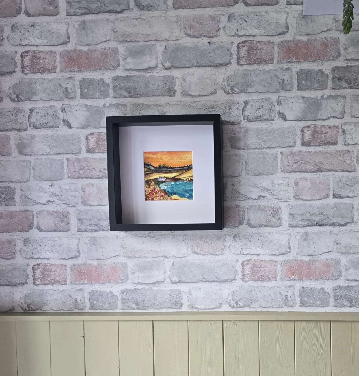 Watercolour Painting Coastal Cottage Box-Frame thumbnail 6