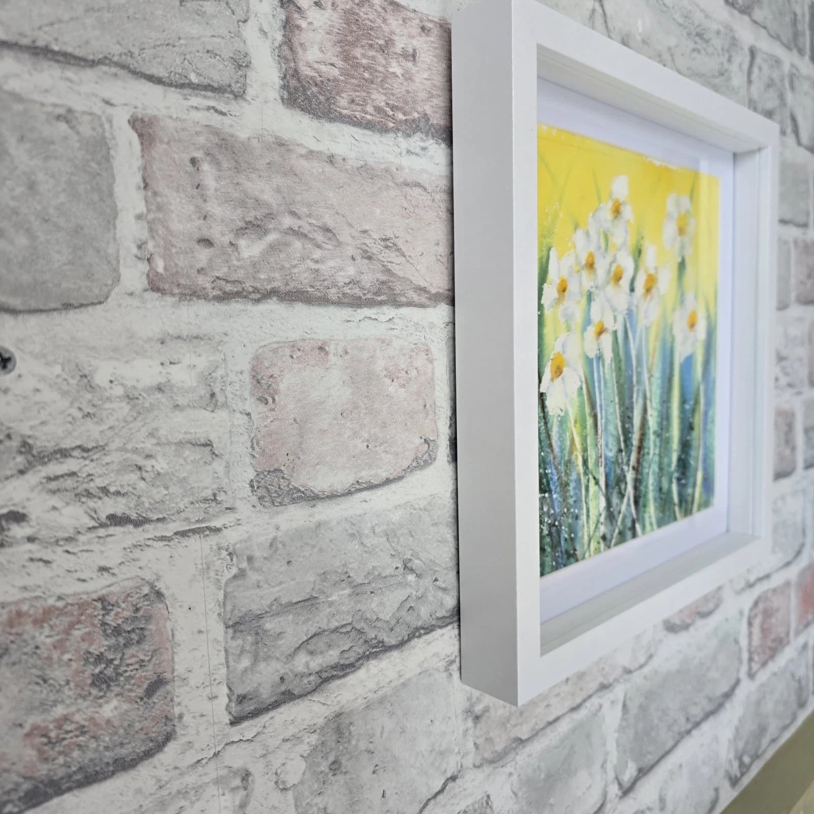 Watercolour Painting Floral Daisies Spring Framed thumbnail 3