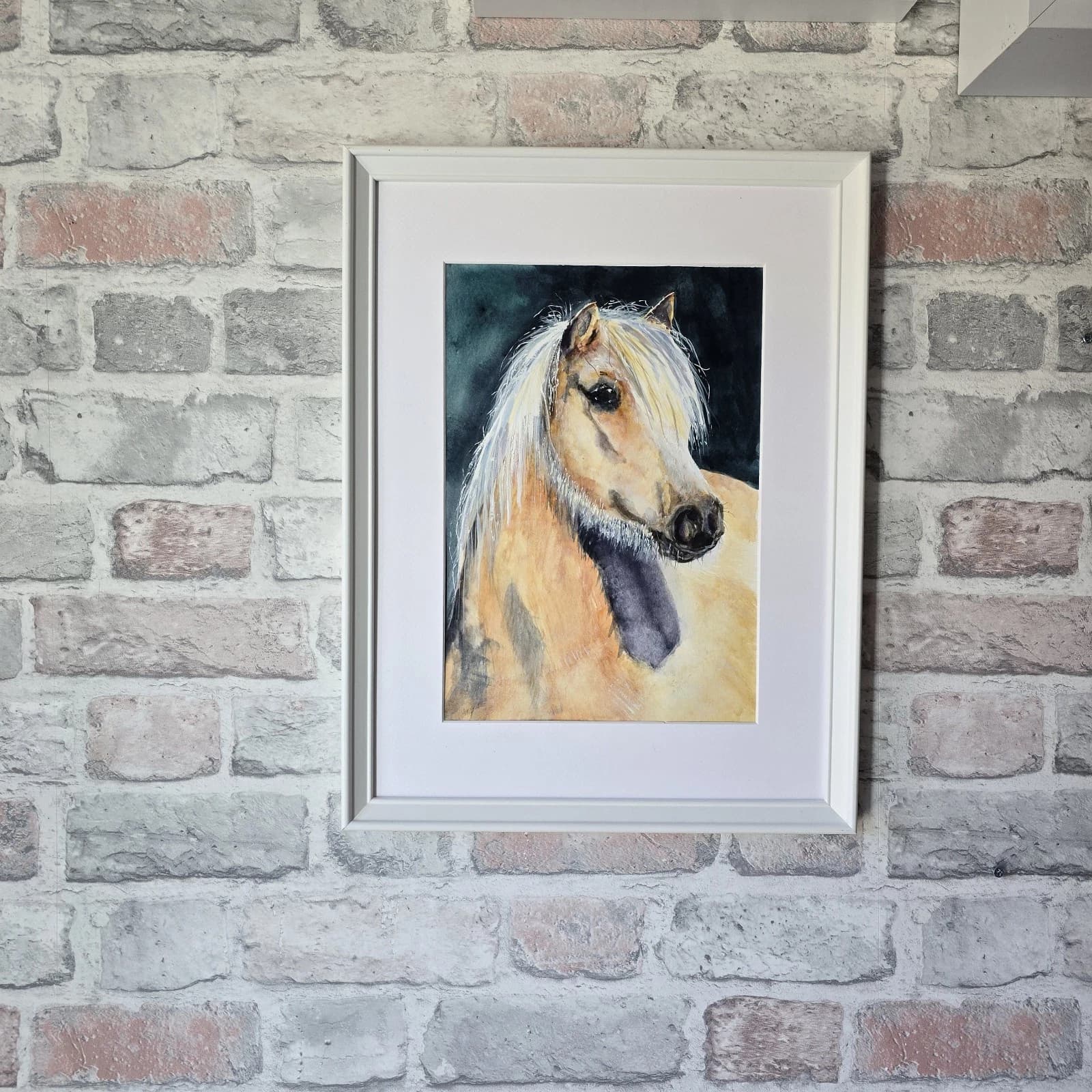 Watercolour Painting Palamino Pony Horse Head thumbnail 11