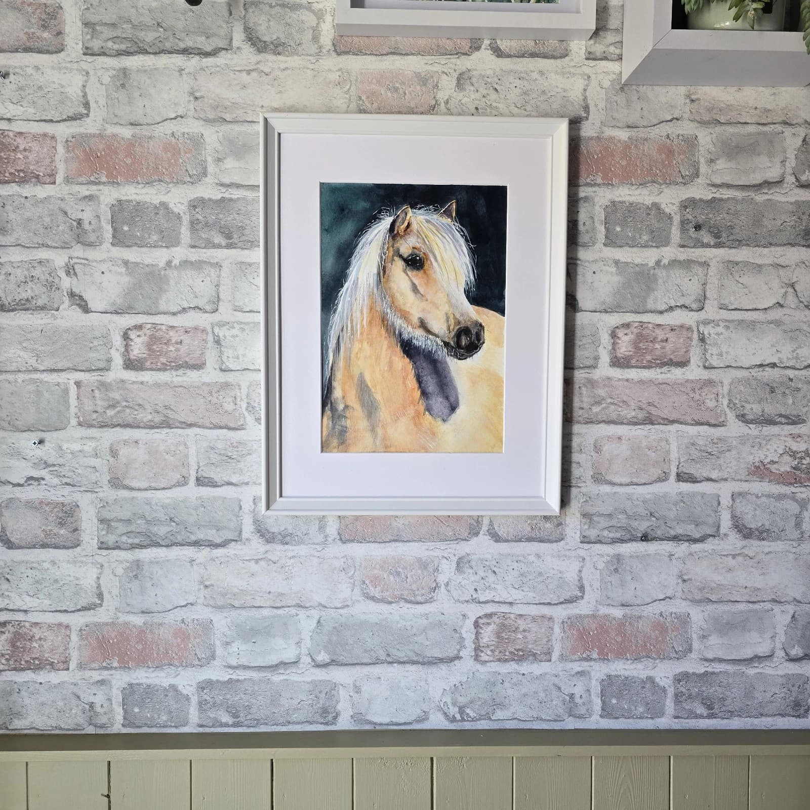 Watercolour Painting Palamino Pony Horse Head thumbnail 12